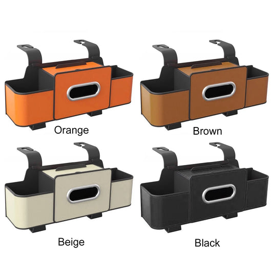 Car Headrest Backseat Organizer with Cup Holder Tissue Box and Hooks Vehicle Seat Back Hanging Storage Box Travel Accessories Peaceful Pleasures Health and Wellness