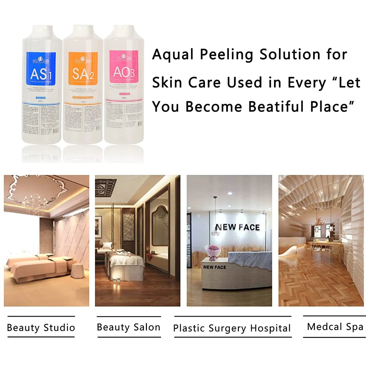Hydra Aqua Peel Facial Solution Set AS1 SA2 AO3 – 3×400ml