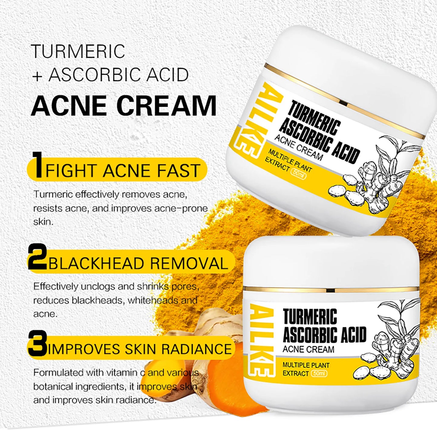 AILKE Turmeric Brightening Face Cream | Glow & Clear Skin 50ml