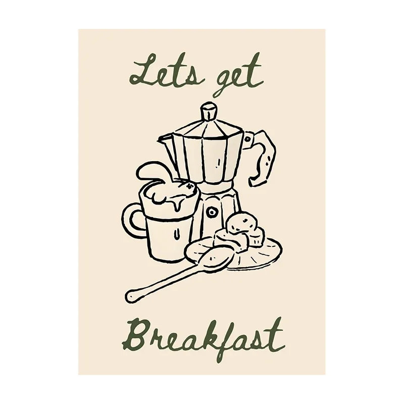 Funny Coffee Diver Canvas Wall Art | Kitchen Decor Print