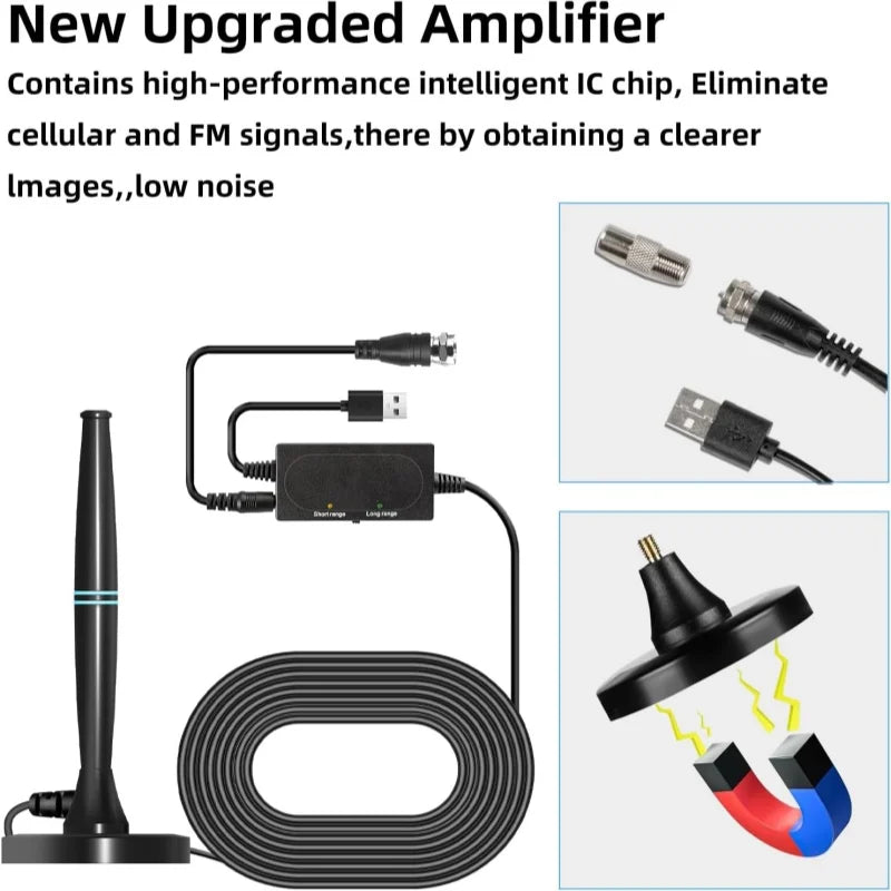 DTMB HDTV Antenna High-Gain Amplifier Indoor Outdoor DVB-T2