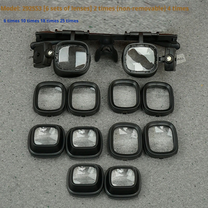 Magnifying Glass with Light Magnifier with Led Light Glasses Style Head Mounted 24X with Multiple Sets of Lenses Peaceful Pleasures Health and Wellness 2925S3