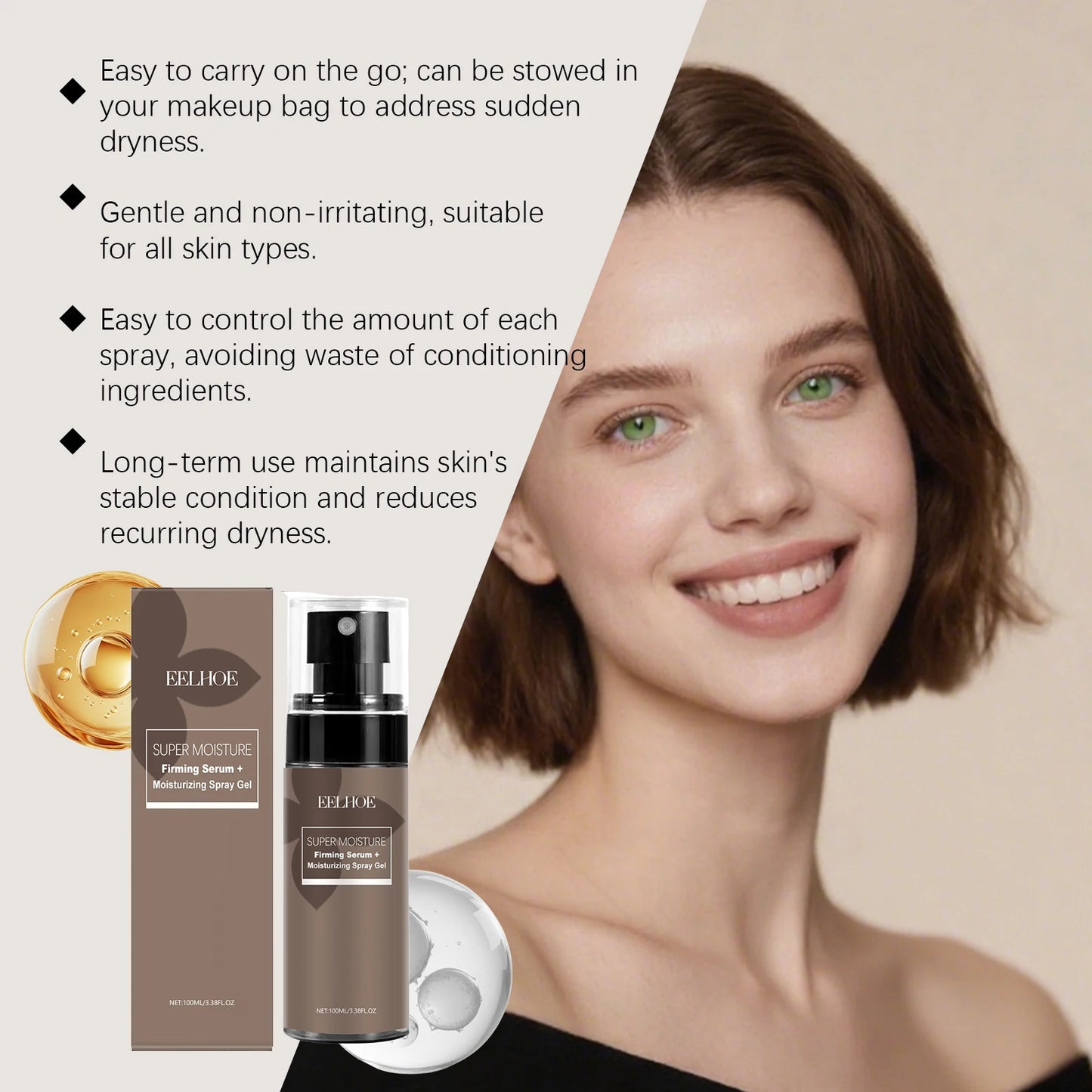 Facial Moisturizing Spray Gentle Nourishing Restore Skin Vitality Improve Fatigue Repaire Shrink Pore Brightening Hydrating Mist Peaceful Pleasures Health and Wellness