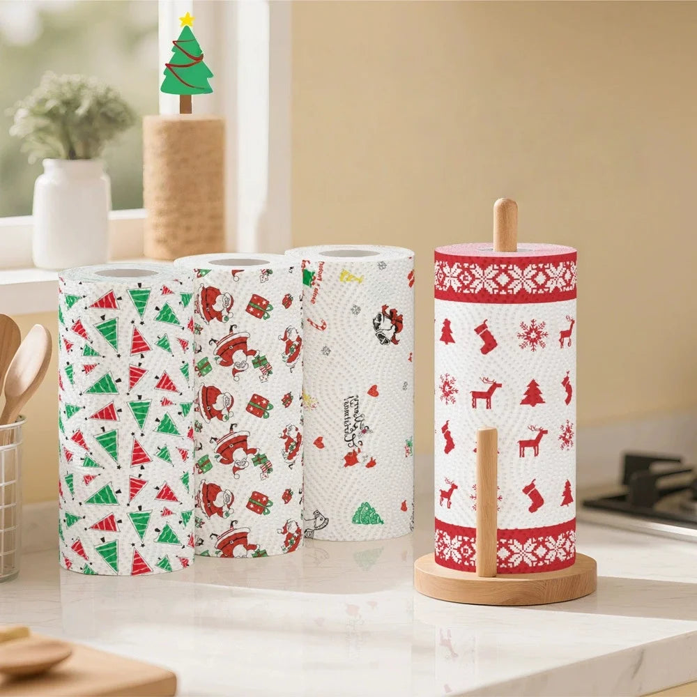 Christmas Paper Towels – Disposable Holiday Print, 48 Sheets