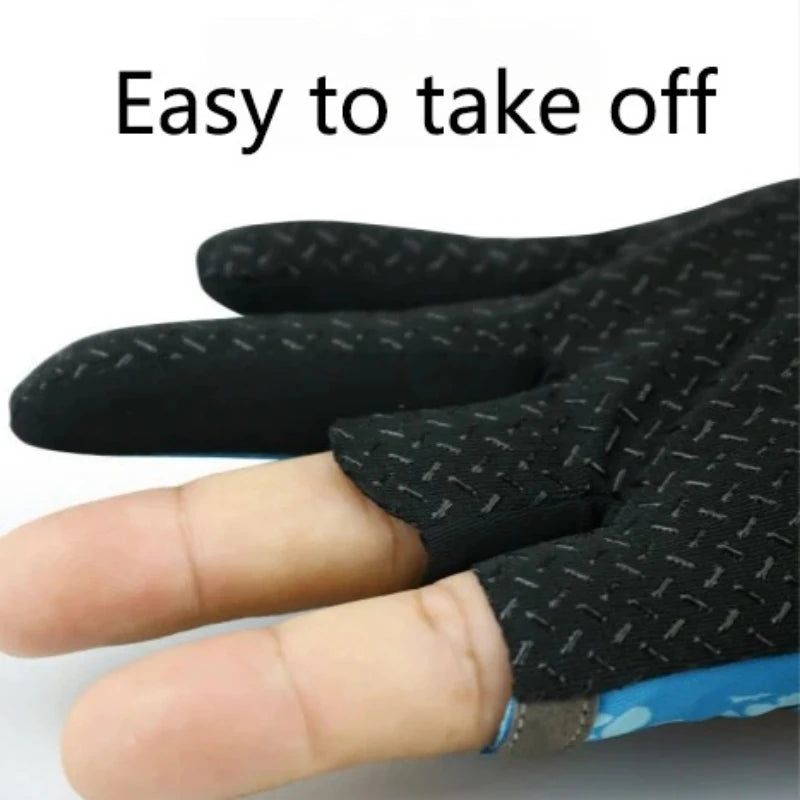 Fishing Flina Gloves for Men and Women Three Fingers Exposed Spring and Summer Breathable Thin Sports Anti-slip Gloves Peaceful Pleasures Health and Wellness