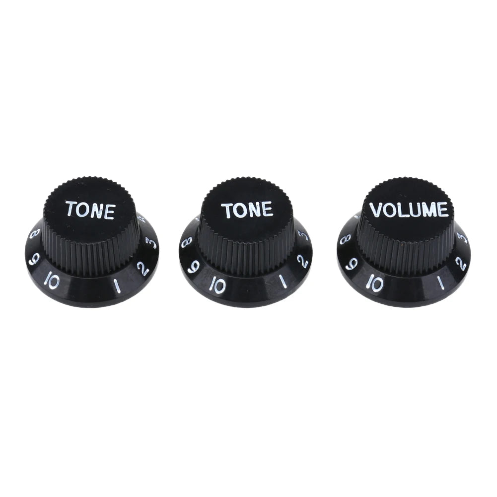 Electric Guitar & Bass Volume Knob Caps – 3-Pack Potentiometer Covers Guitar Fittings & Parts Peaceful Pleasures Health and Wellness black Australia