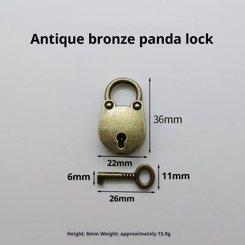 Cat Head Antique Mini Padlock with Key | Diary & Jewelry Lock