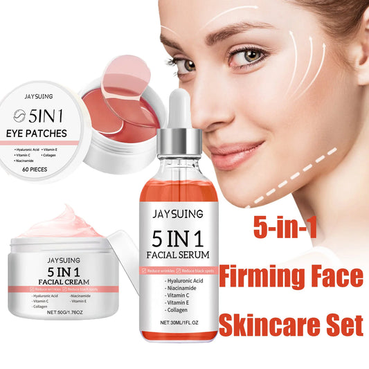 5-in-1 Anti-Aging Skincare Set – Serum, Cream & Eye Patches Peaceful Pleasures Health and Wellness