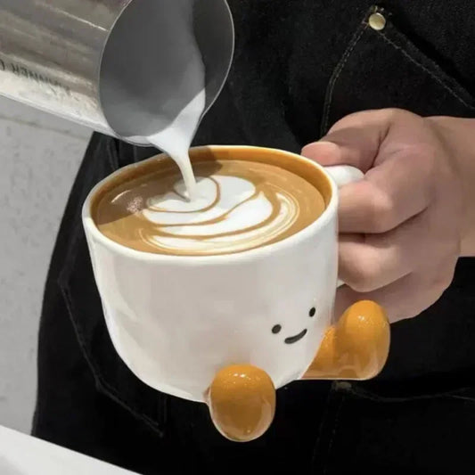 Cartoon Couple Ceramic Mug | Cute Coffee, Tea & Breakfast Cup Ceramic Coffee Mug Peaceful Pleasures Health and Wellness