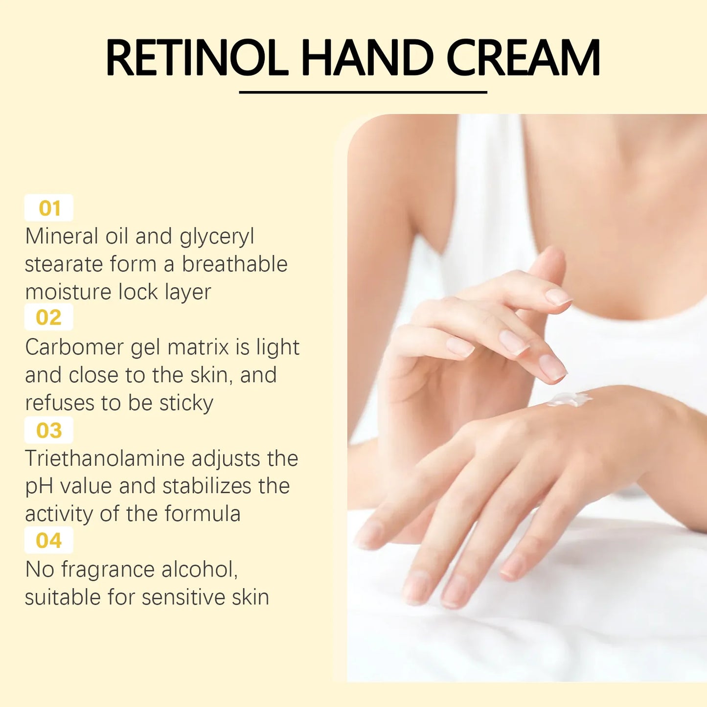 Retinol Hand Cream – Firming Lotion for Dry & Aging Hands 50g
