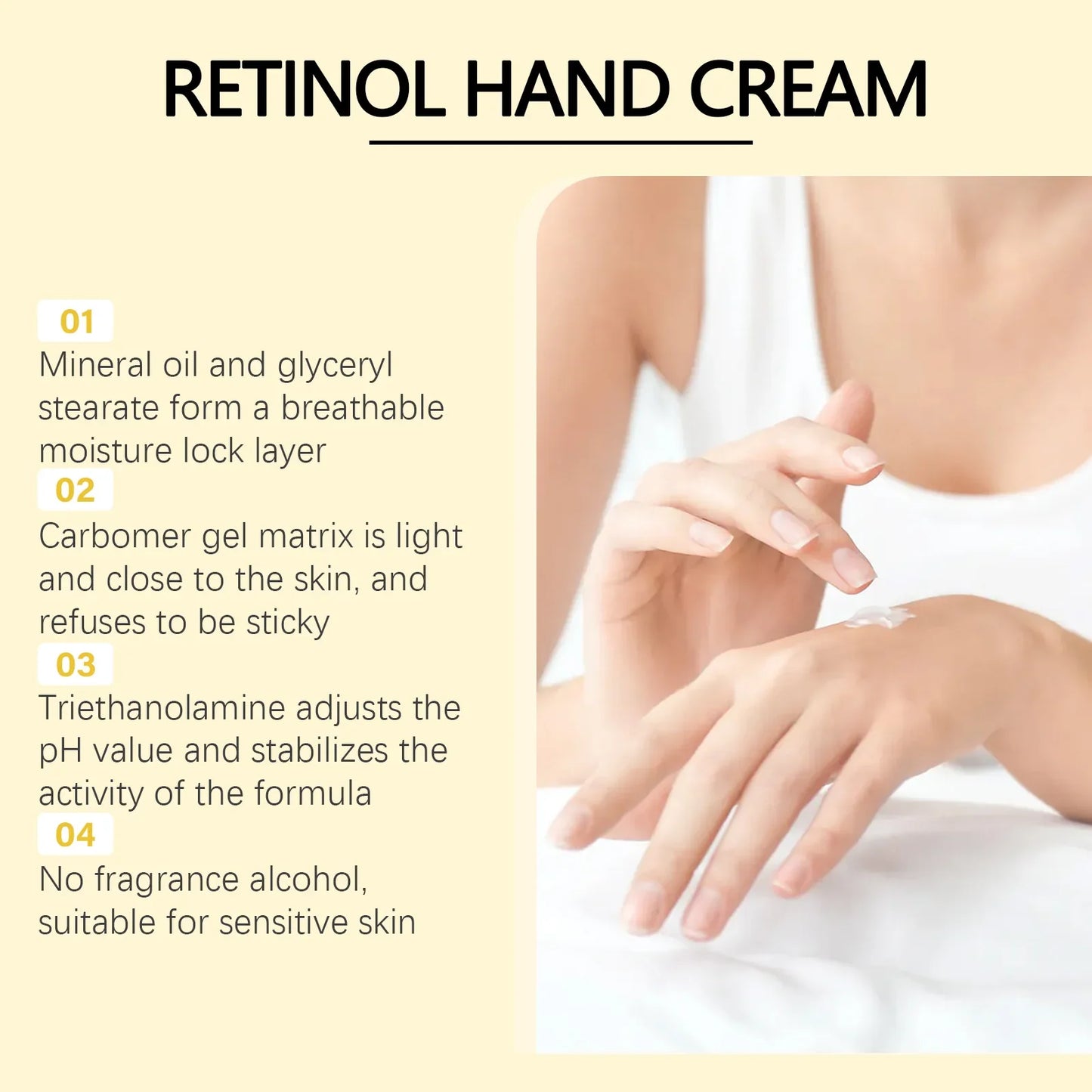 Retinol Hand Cream – Firming, Hydrating & Non-Greasy | 50g
