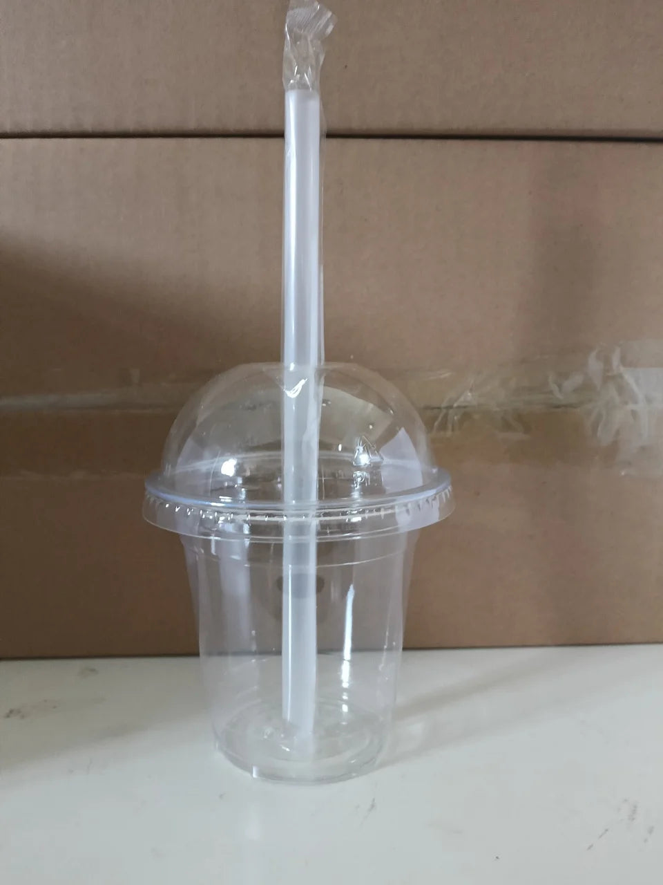 50Sets Disposable Plastic Cups with Dome Lids and Wide Straws To Go Iced coffee Cups BPA Free Clear Parfait and Smoothie Cups Peaceful Pleasures Health and Wellness 12OZ Straight 50pcs