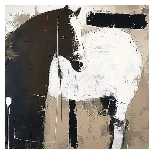 Morden Abstract Animal Horse Wall Picture For Home Decor Hand Painted Oil Painting On Canvas Hanging Poster For Living Room Peaceful Pleasures Health and Wellness no frame High120cmx200cm