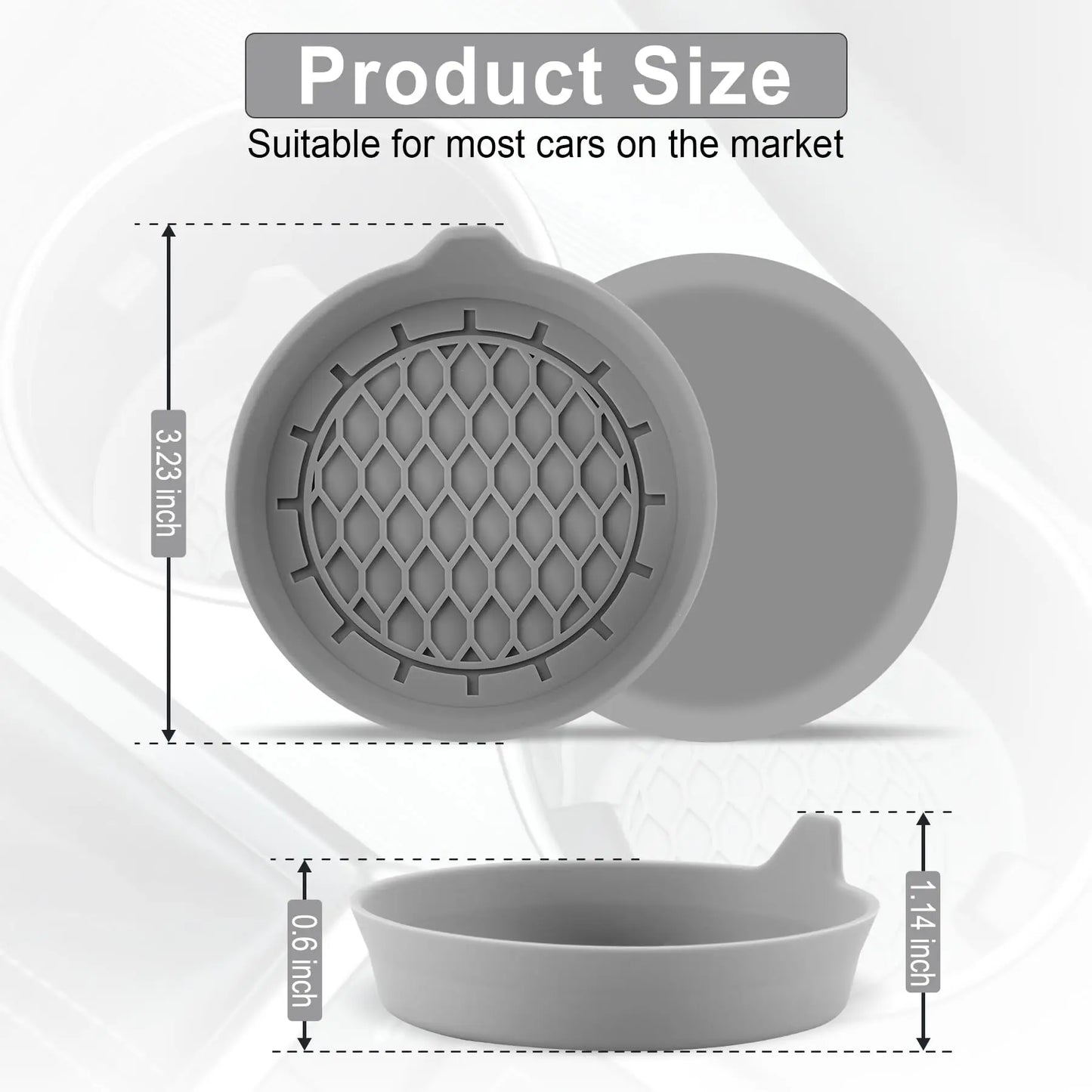 8cm Silicone Car Cup Holder Coaster – Anti-Slip Waterproof