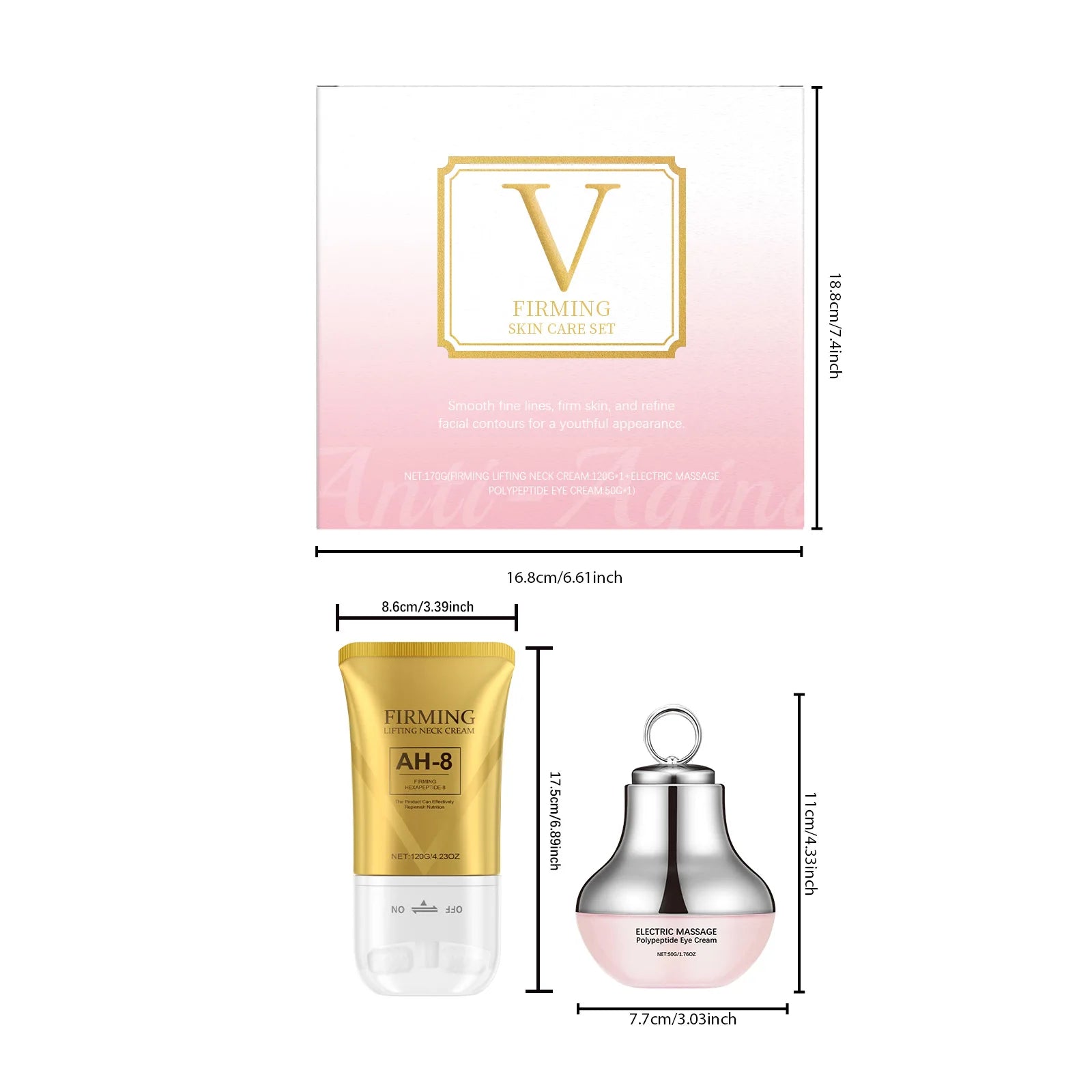 Face Firm Care Kit Tighten Eye Skin Improve Neck Firmness Relieve Skins Fatigue Brighten Tone Nourish Face Shaping Contour Kit Peaceful Pleasures Health and Wellness