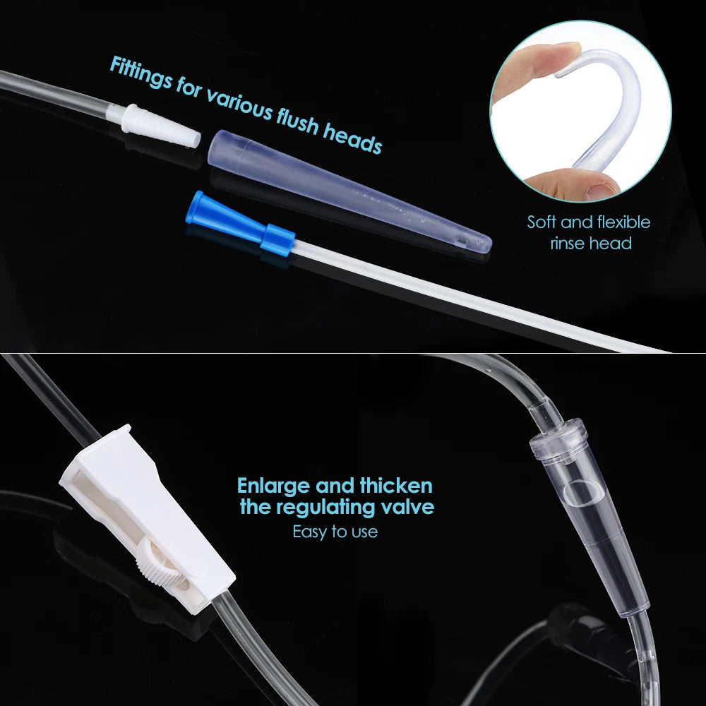 Rectal Enema for Cleaning 1200ml Temperature-sensing Colon Cleanse Enema Bags Safety Health Household Feminine Hygiene Flushing Peaceful Pleasures Health and Wellness