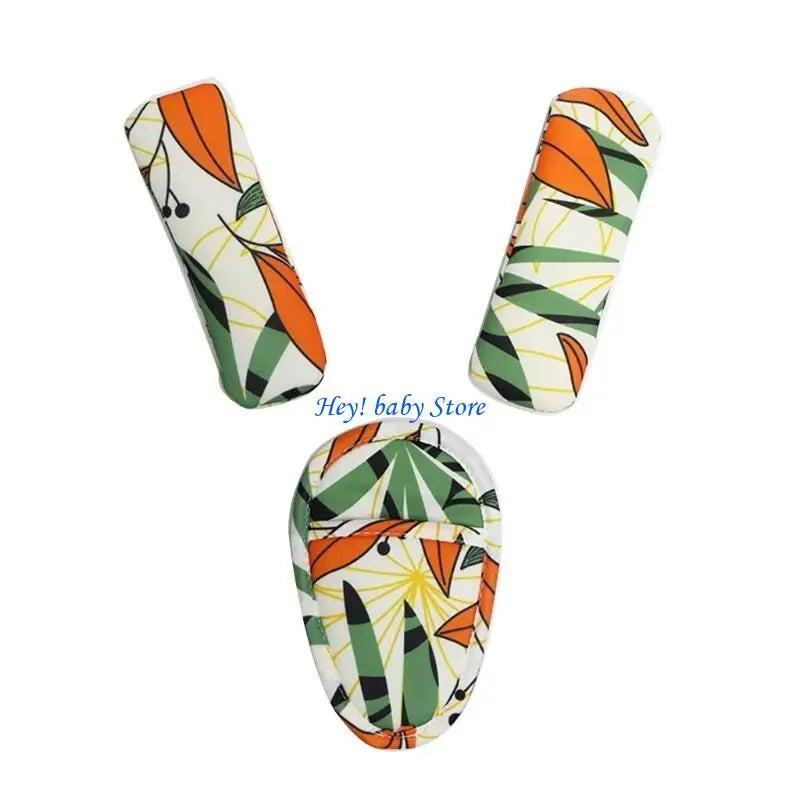Baby Stroller Shoulder Strap Covers & Crotch Pad Set 3pcs