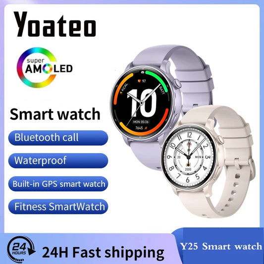 Yoateo Women's GPS Smart Watch AMOLED 3ATM BT Call Fitness Women's Smartwatch Peaceful Pleasures Health and Wellness