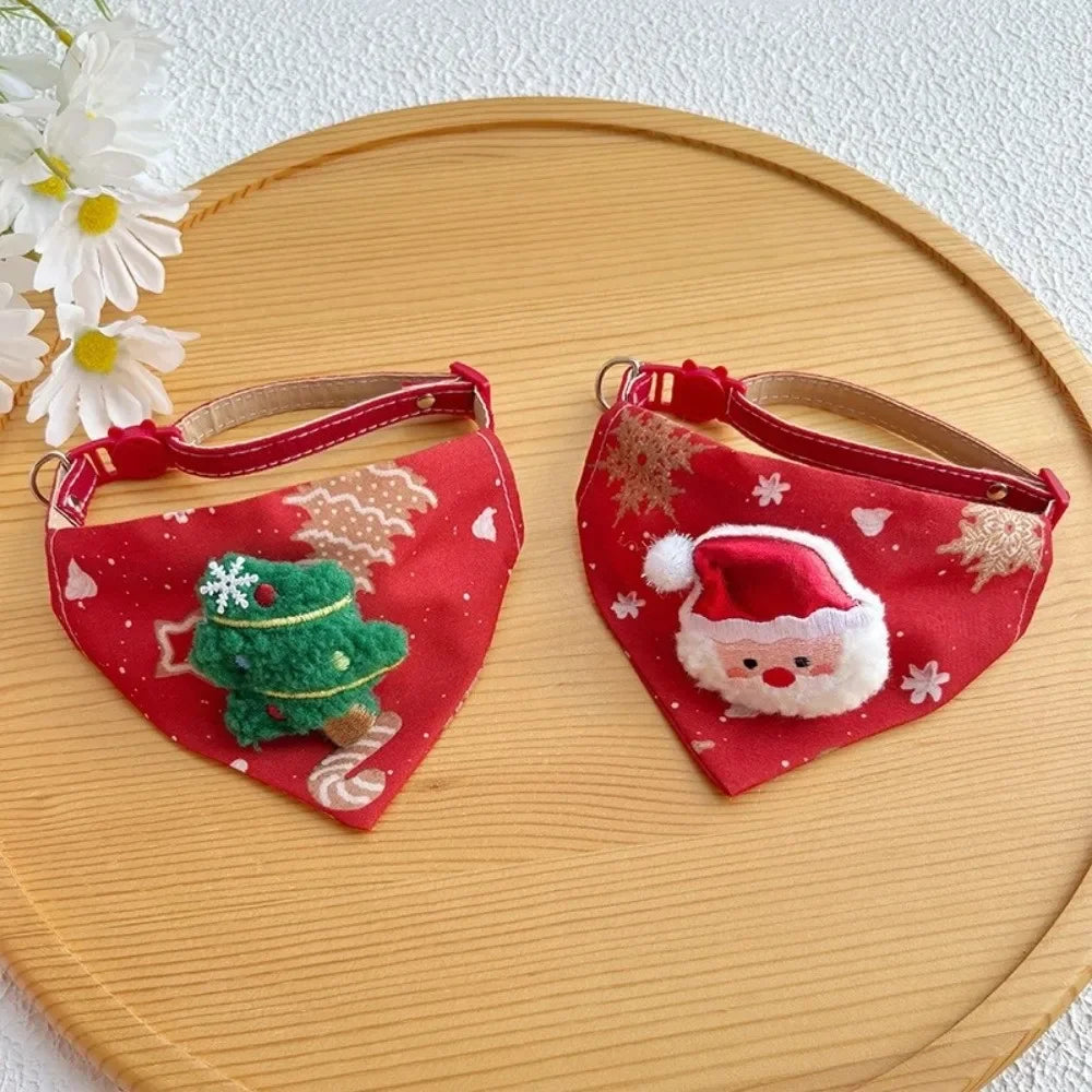 Christmas Dog & Cat Collar with Triangle Scarf | Adjustable