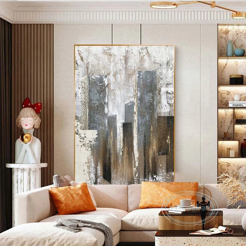 New Nordic Abstract Canvas Oil Painting Wall Art Decoration Poster 100% Handmade Modern Mural Home Hotel Room Aesthetic Picture Peaceful Pleasures Health and Wellness
