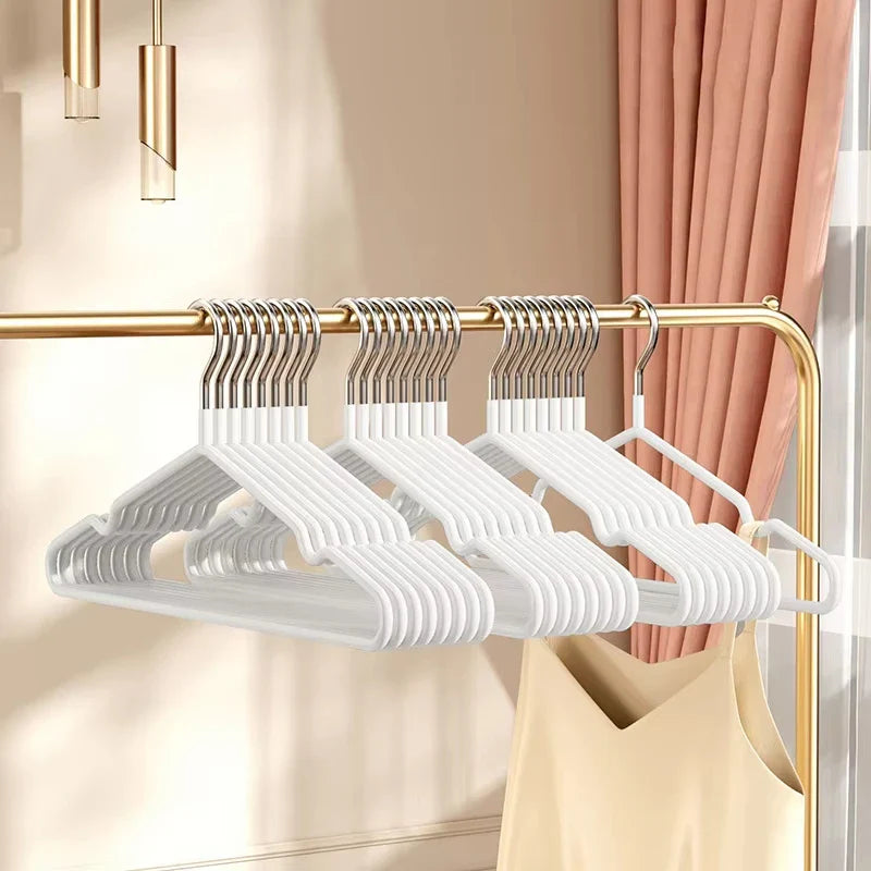 10-Pack Slim Metal No-Slip Clothes Hangers | Space-Saving