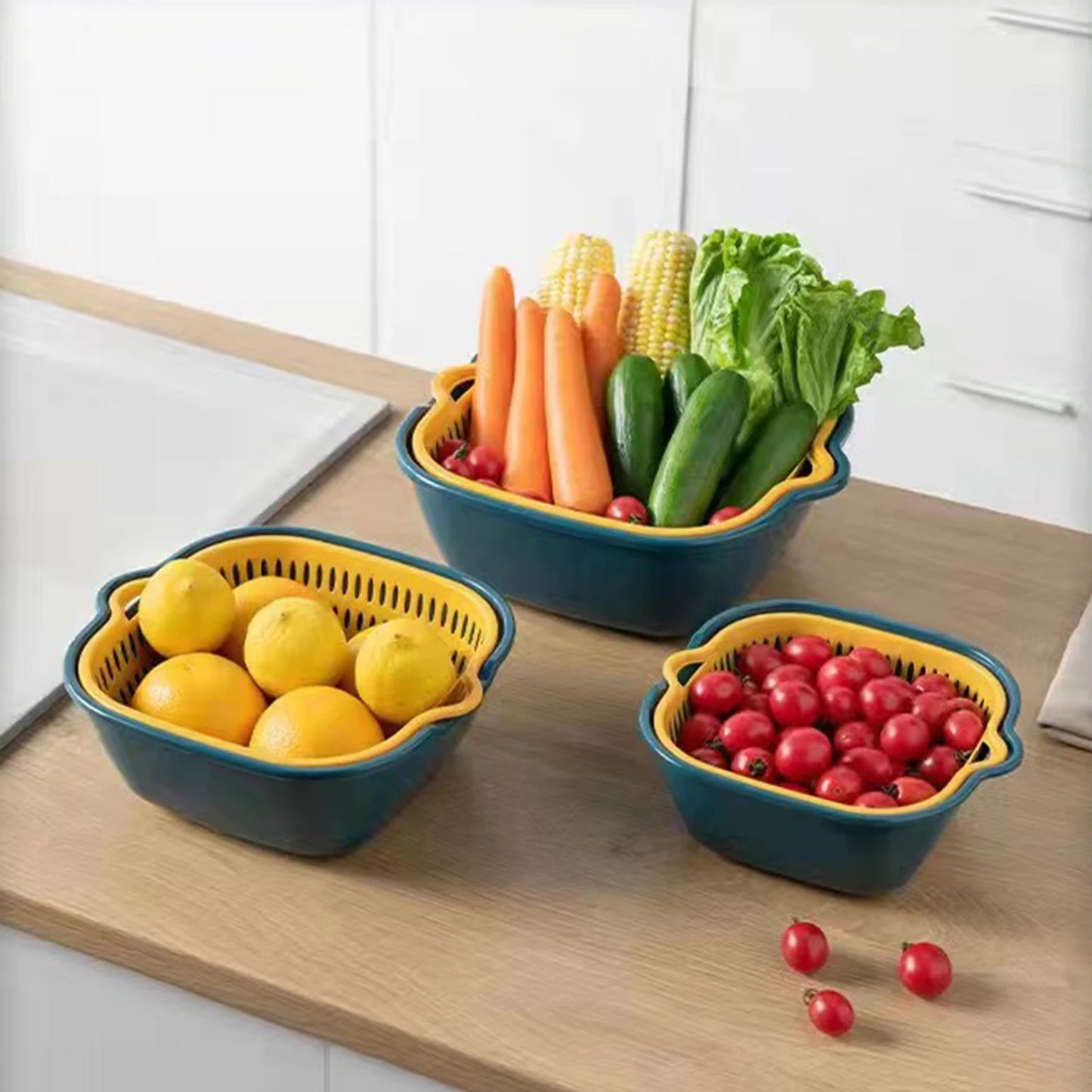 Vegetable Food Washing Strainer Household Vegetable Washing Drain Basket Suitable for Broccoli and Grapes Peaceful Pleasures Health and Wellness