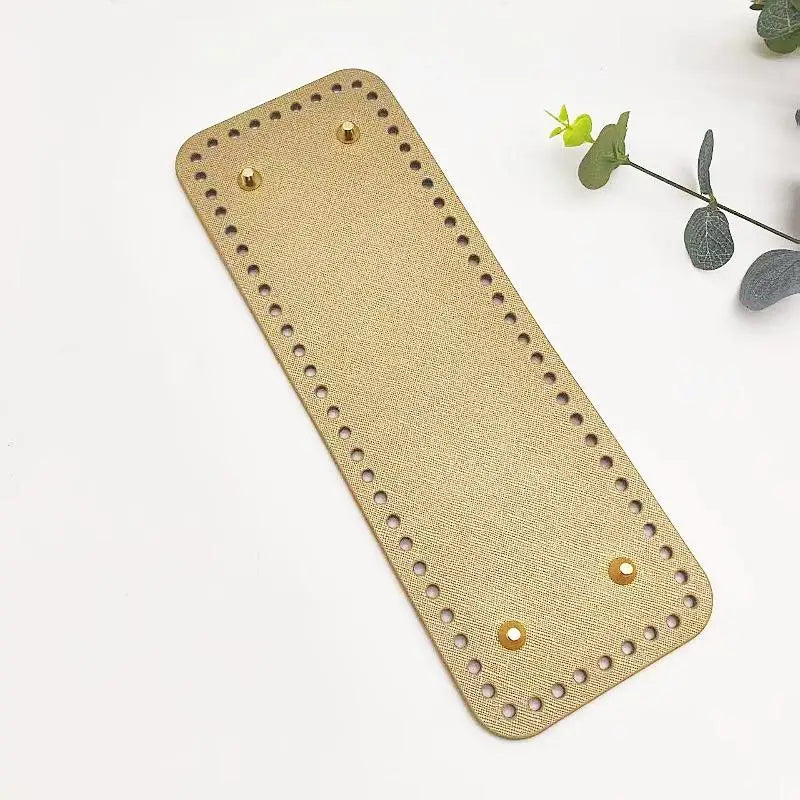 PU Leather Bag Base 28x10cm | Pre-Punched DIY Crochet Bottom