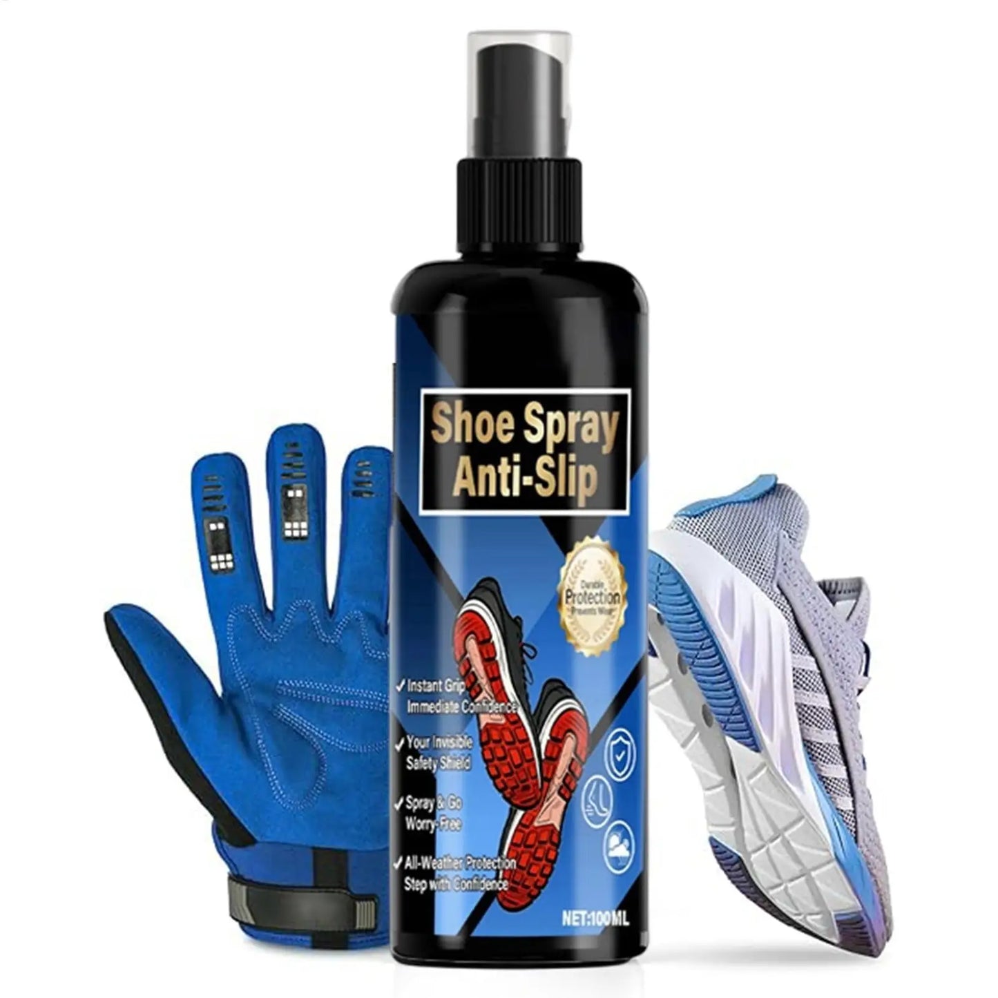 100ml Shoe Grip Spray Anti Slip Enhancer Sports Safety Traction Liquid for Basketball Soccer Tennis Golf Hiking Boots Sneakers Peaceful Pleasures Health and Wellness