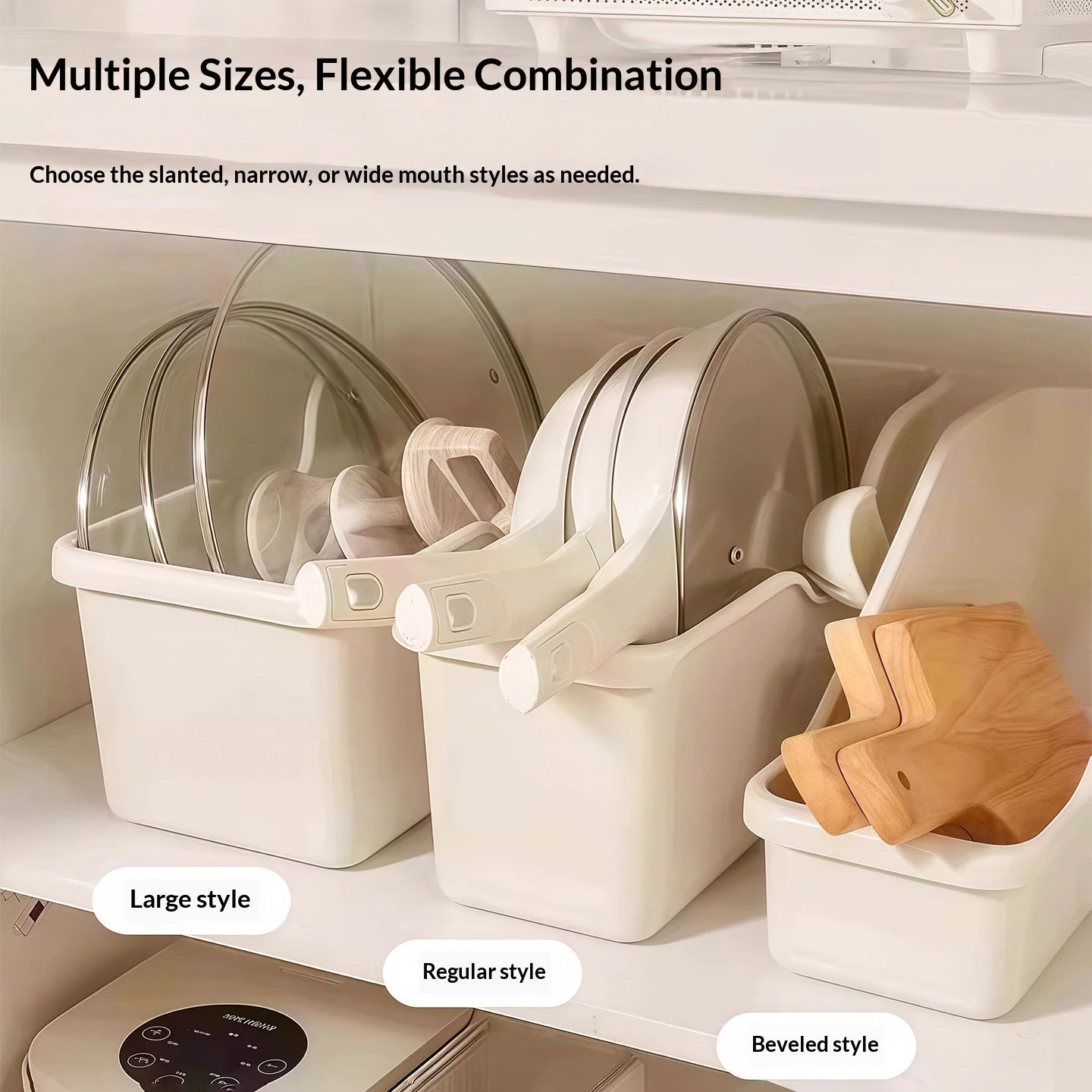 Practical Rolling Storage Box with Wheels Multi-functional Organizer for Pots Lids Spices Kitchen Cabinet Countertop Home Peaceful Pleasures Health and Wellness