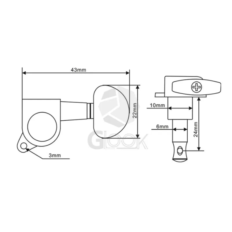 Guitar String Knob Large Semicircular Handle Fully Enclosed
