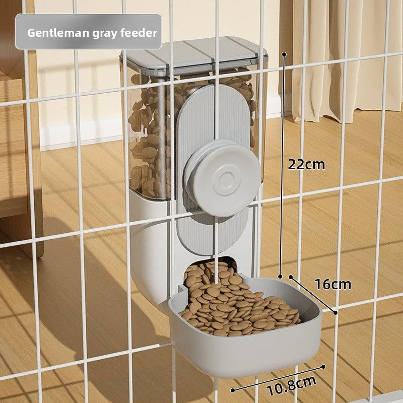 Automatic Cat Hanging Water Dispenser and Dog Feeder Cage Mounted Pet Drinking Fountain Easy Install Pet Feeding Supplies Peaceful Pleasures Health and Wellness feeder