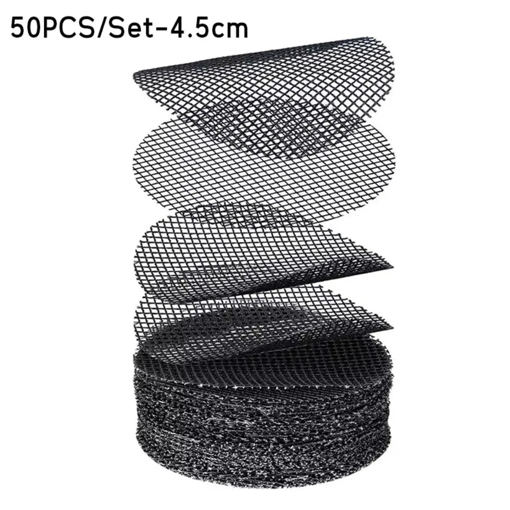 50PCS/Set Plastic Flower Pot Hole Mesh Pad Prevent Soil Loss Round Bonsai Drainage Screens Breathable Flower Pot Bottom Mat Peaceful Pleasures Health and Wellness Diameter 4.5cm