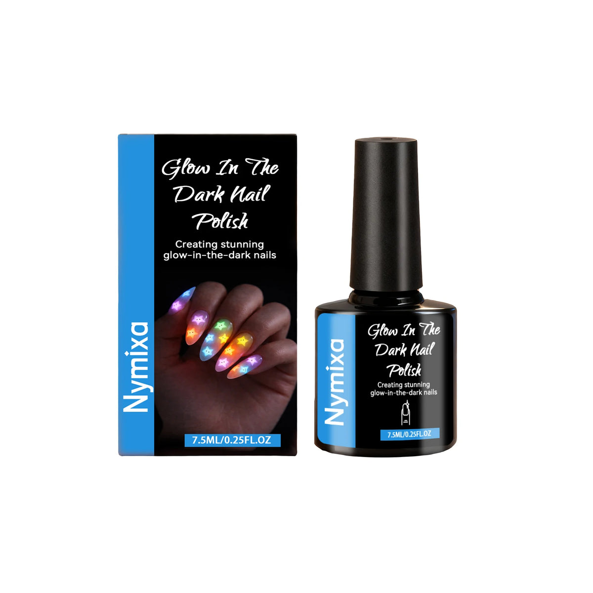 Fluorescent Nail Polish Glow In Dark Gel Colorful DIY Manicure Create Party Atmosphere Neon Luminous Top Coat Nails Polish Pens Peaceful Pleasures Health and Wellness Sky Blue