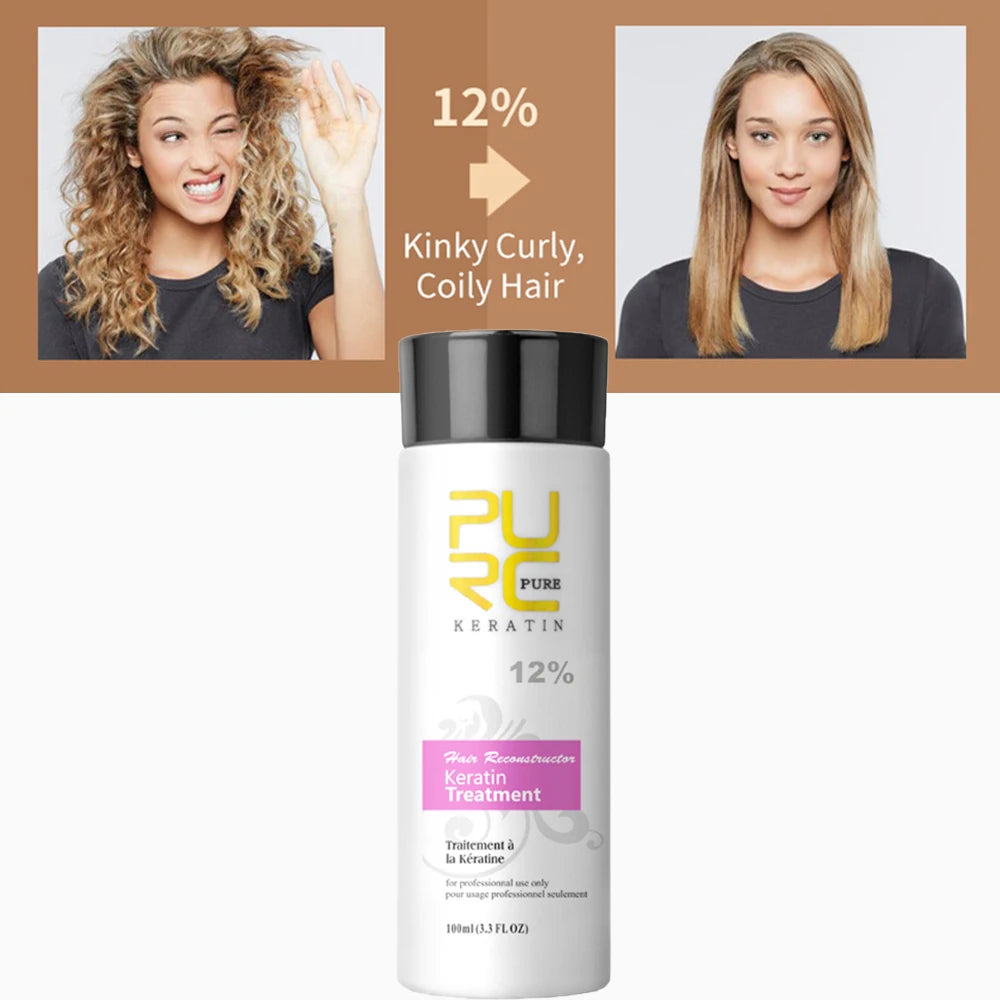 PURC Smoothing Shampoo Conditioner Professional Keratin Hair Treatment Nourishes Dry Repair Damaged Moisturizing Hair Care Peaceful Pleasures Health and Wellness 12 Degree Keratin China Mainland