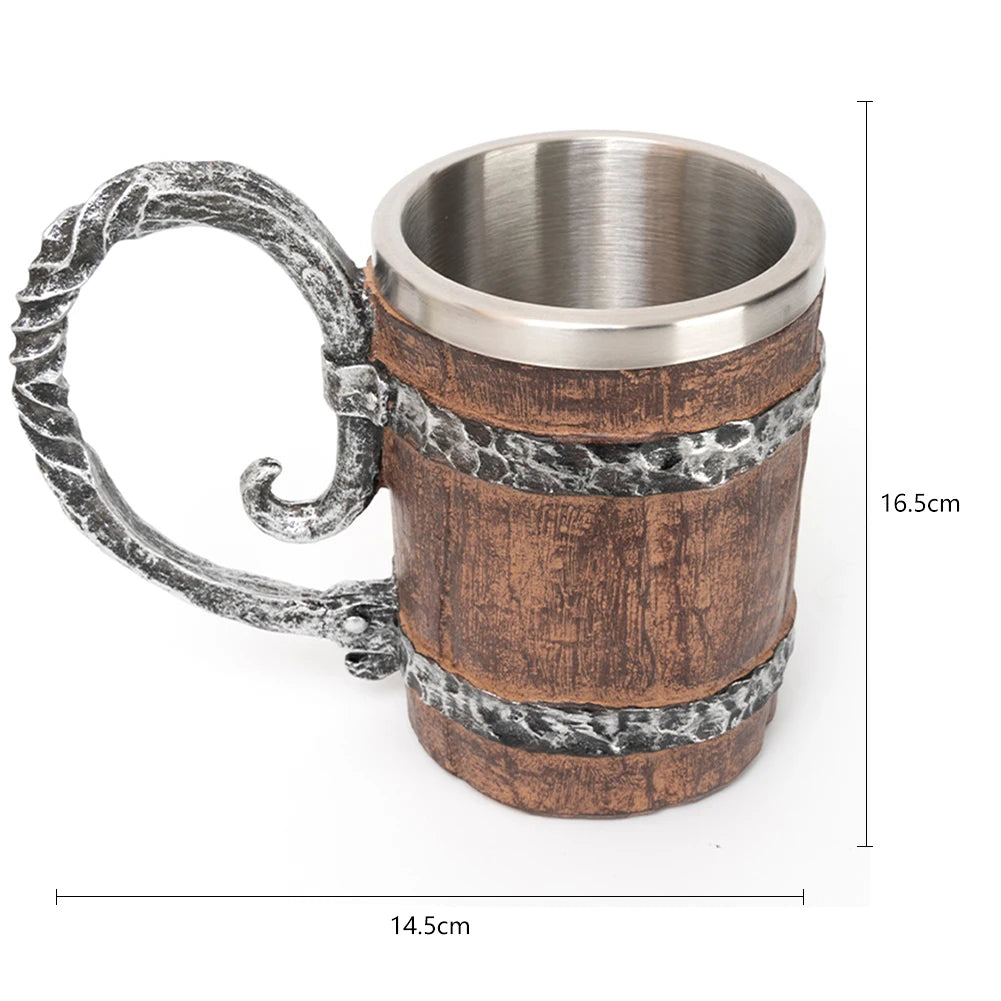 500ml Wood-Look Double Wall Insulated Tumbler | Stainless Mug