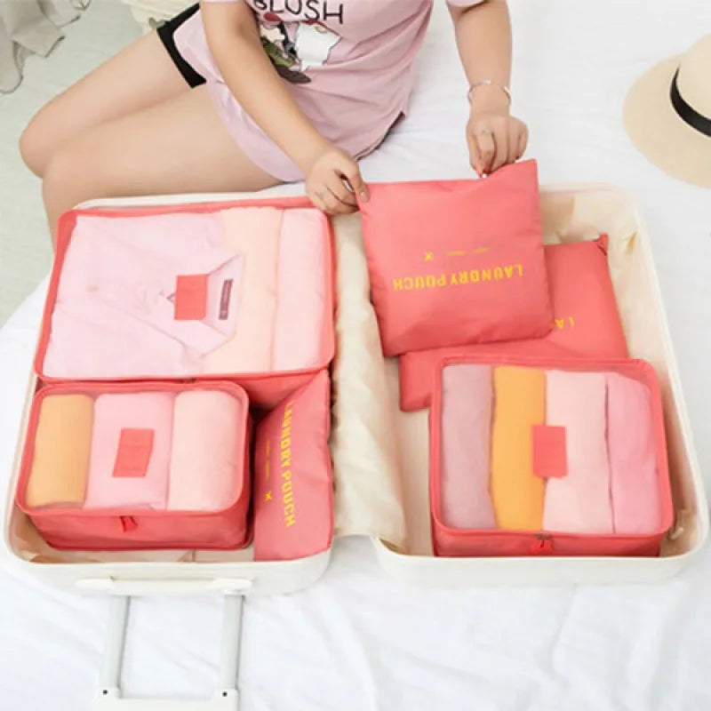 6-Piece Travel Storage & Laundry Bags Set | Clothes Organizer Travel Organizer Bags Peaceful Pleasures Health and Wellness