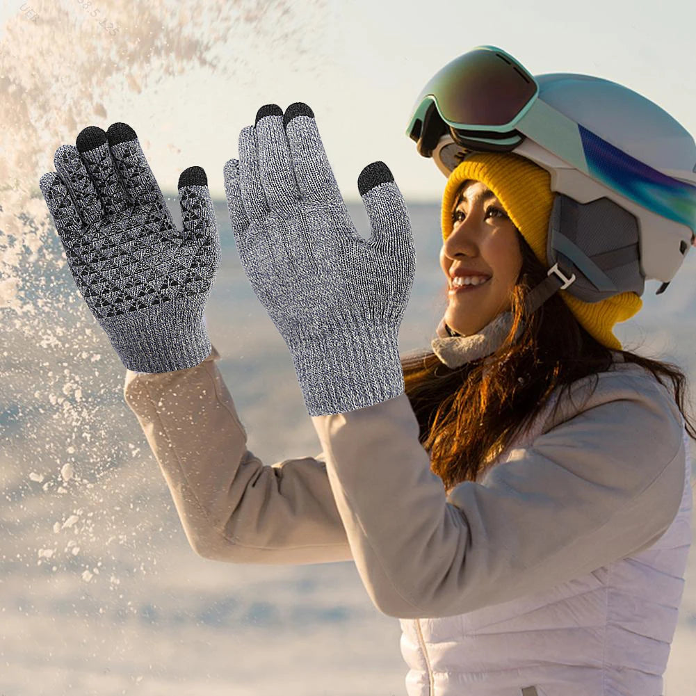 USB Heated Knitted Gloves | Touchscreen Non-Slip Winter Mitts