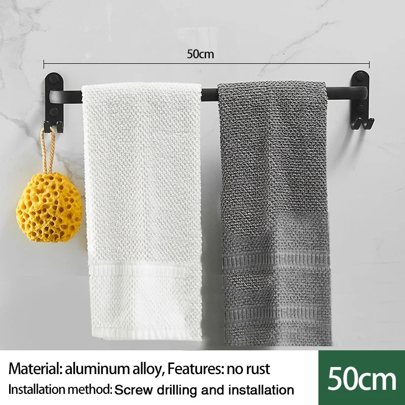 Wall-Mounted Aluminum Towel Rack | 1, 2 & 3 Bar Options