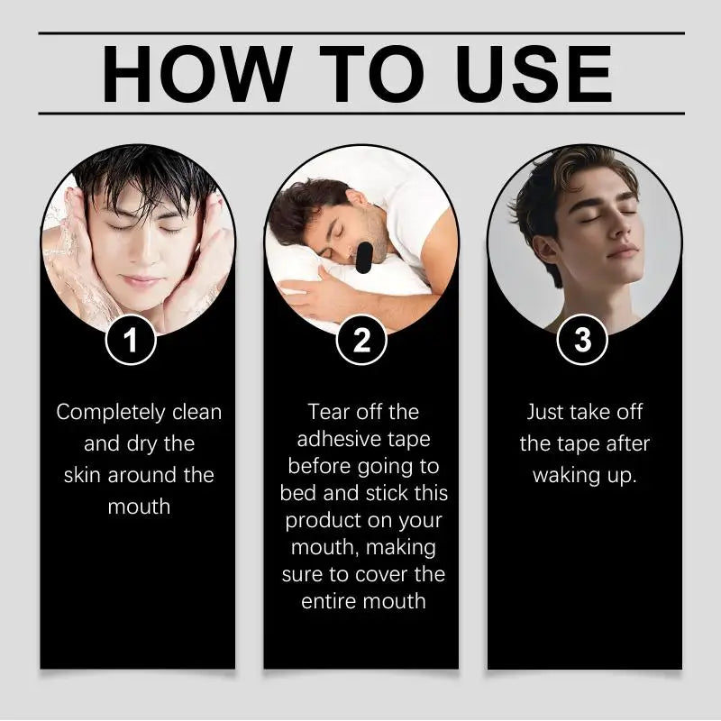 Anti Snoring Sleep Mouth Tape Best Breathing Nasal Strips Improved Sleeping Snoring Relief Preventing Dry Mouth at Night Peaceful Pleasures Health and Wellness Default Title
