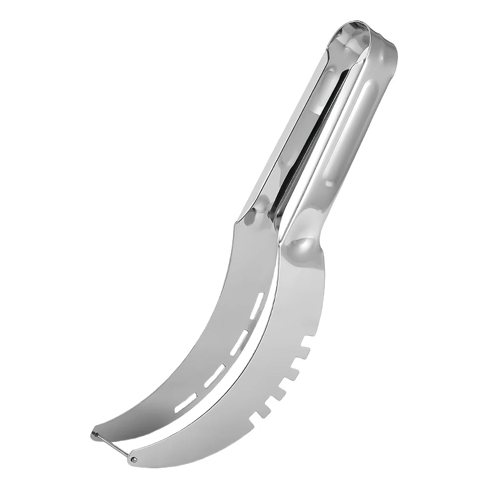Watermelon Slicer with Non-Slip Handle – Stainless Steel Peaceful Pleasures Health and Wellness Silver United States