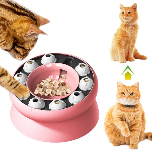 Cat Puzzle Slow Feeder Bowl | Elevated Interactive Cat Toy Cat Puzzle Slow Feeder Peaceful Pleasures Health and Wellness
