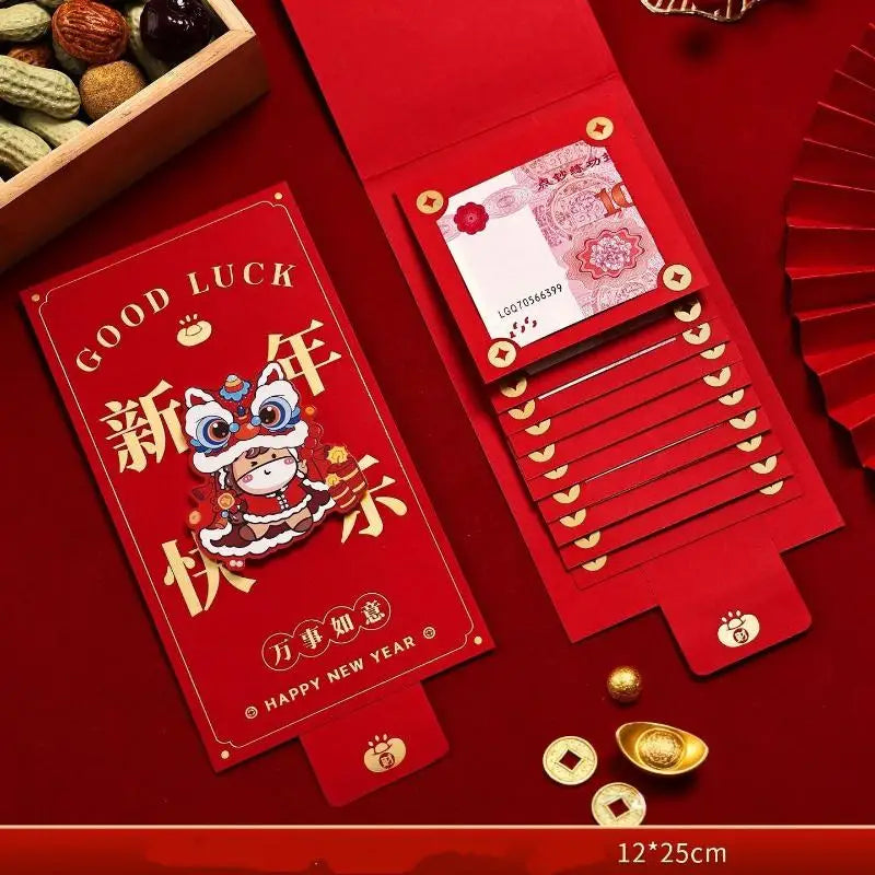 2026 Chinese New Year Pull-Out Red Envelope – 6 or 10 Slots