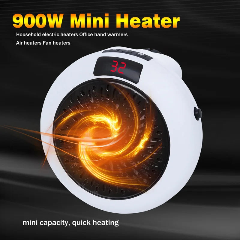 Air Heater Silent Remote Fast Heat Thermostat Electric Portable Heater Mini Wall Mount Home Office Desktop Warm Air Heater Peaceful Pleasures Health and Wellness