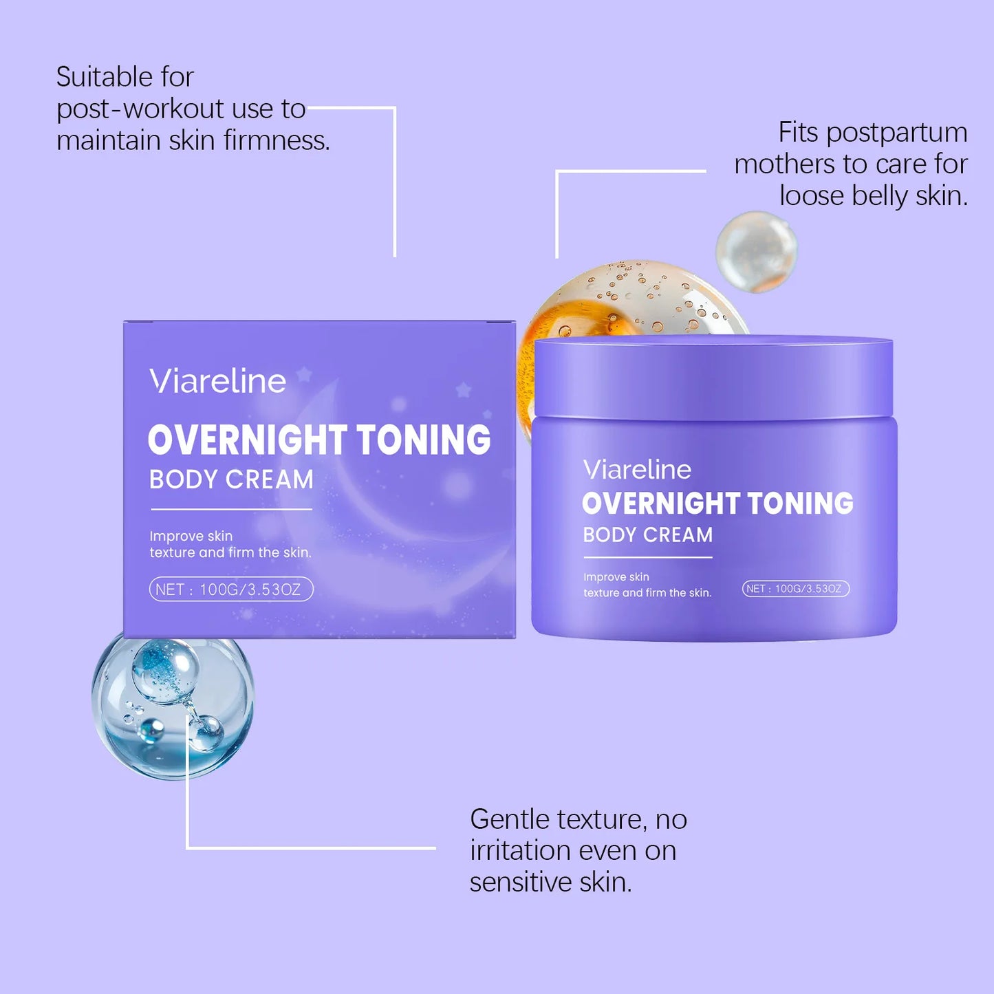 Viareline Overnight Firming Body Cream – Toning & Moisturizing