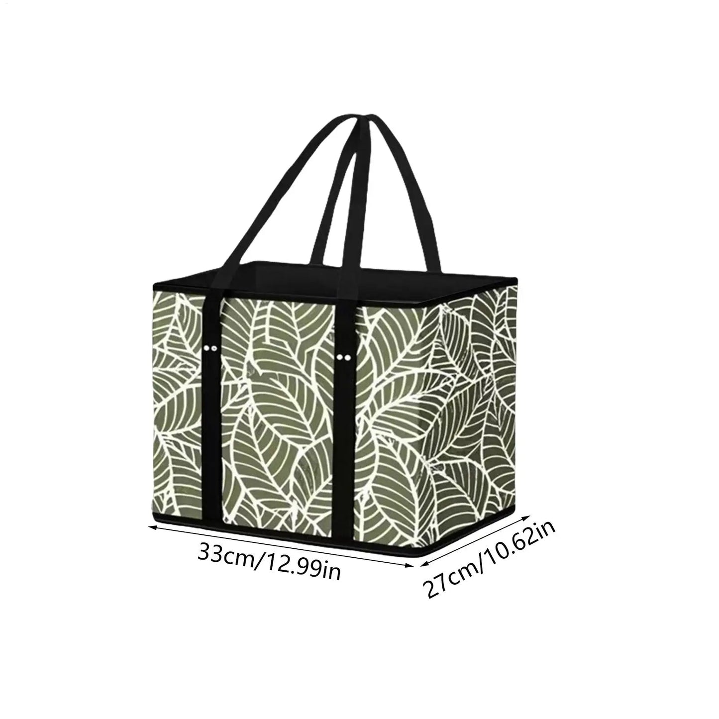 Reusable Shopping Bags Foldable Grocery Bag with Handle for Clothes Heavy Duty Storage Pouch with Box Shape Peaceful Pleasures Health and Wellness