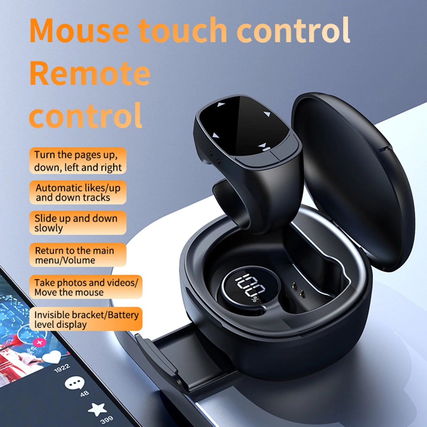 Bluetooth Ring Remote for TikTok, Camera Shutter & eBook Scrolling Peaceful Pleasures Health and Wellness