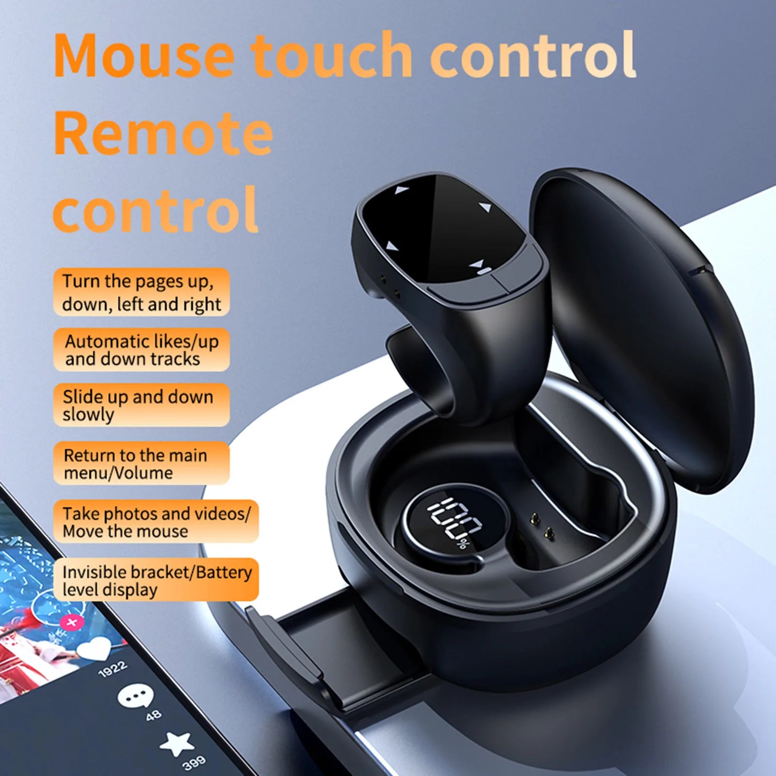 Bluetooth Ring Remote for TikTok, Camera Shutter & eBook Scrolling Peaceful Pleasures Health and Wellness