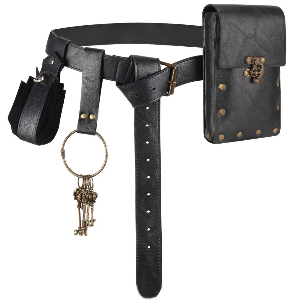 Cosplay Medieval Retro Belt Viking Knight Copper Coin Waist Bag