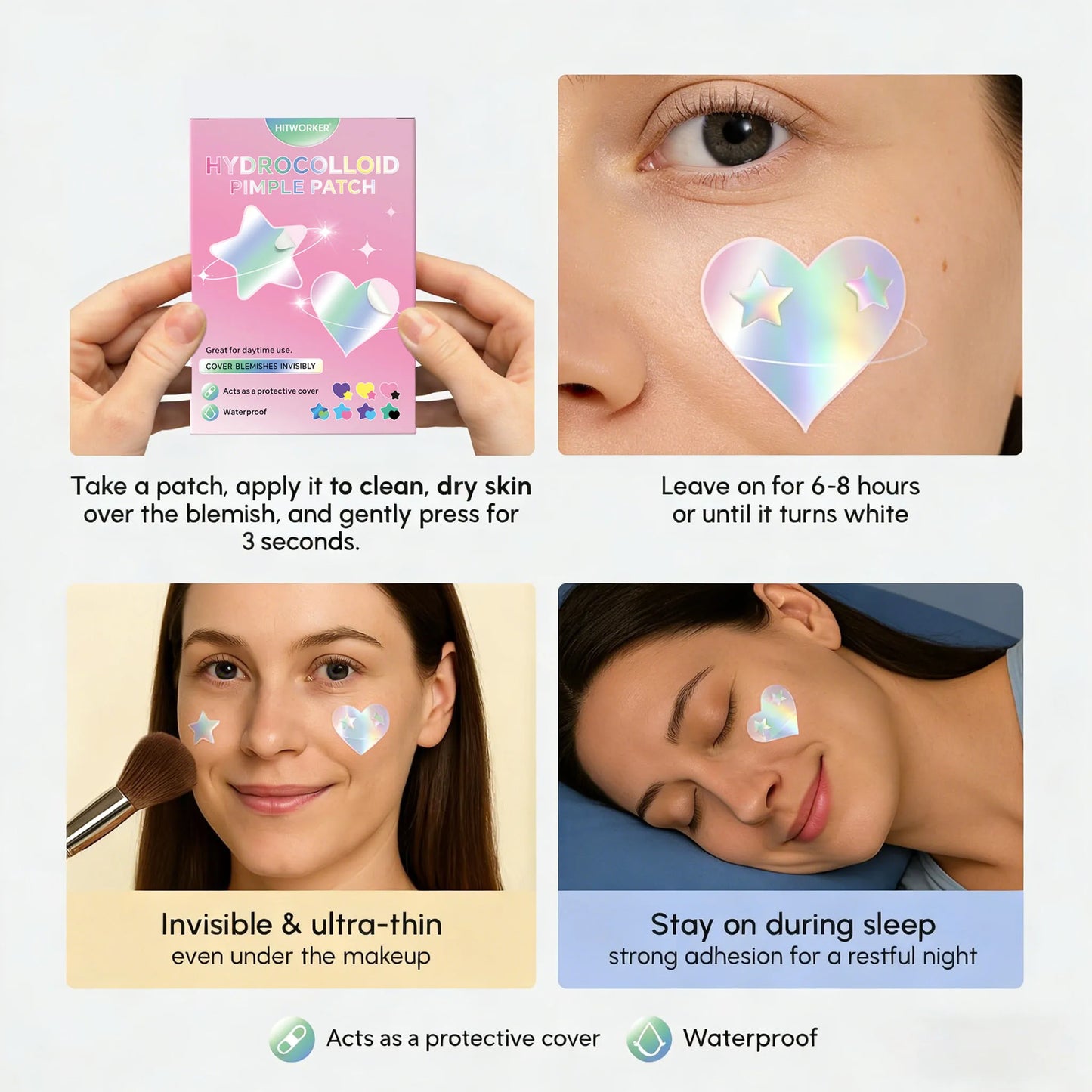 Hydrocolloid Acne Patches – Invisible & Waterproof | All Skin Types