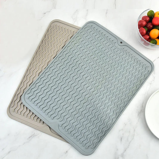 Silicone Dish Drying Mat Protector Sink Mat Table Kitchen Home Anti Slip Drying Dishes Drain Mat Heat Resistant Kitchen Sink Mat Peaceful Pleasures Health and Wellness